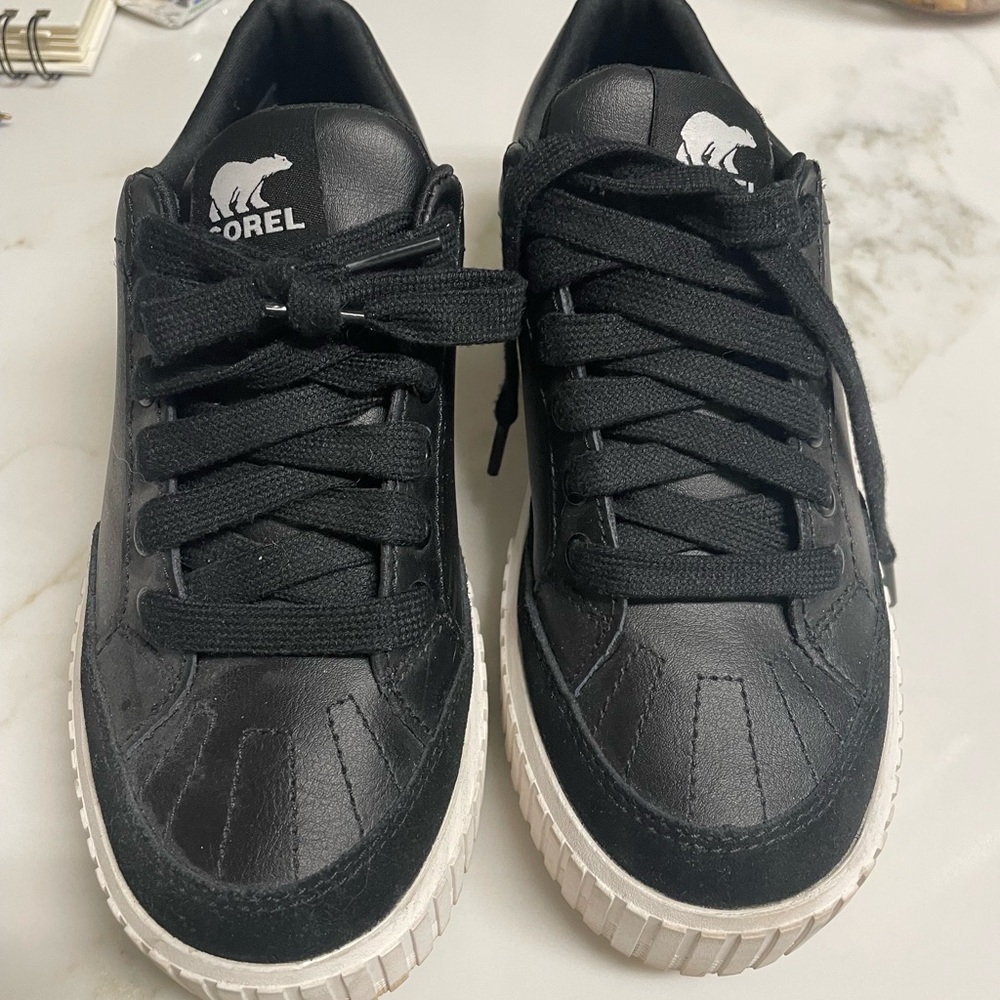 Sorel Black Low-Top Sneakers with White Sole